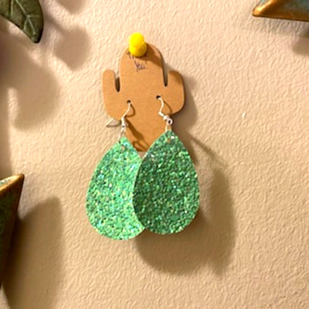 Leather faux earrings